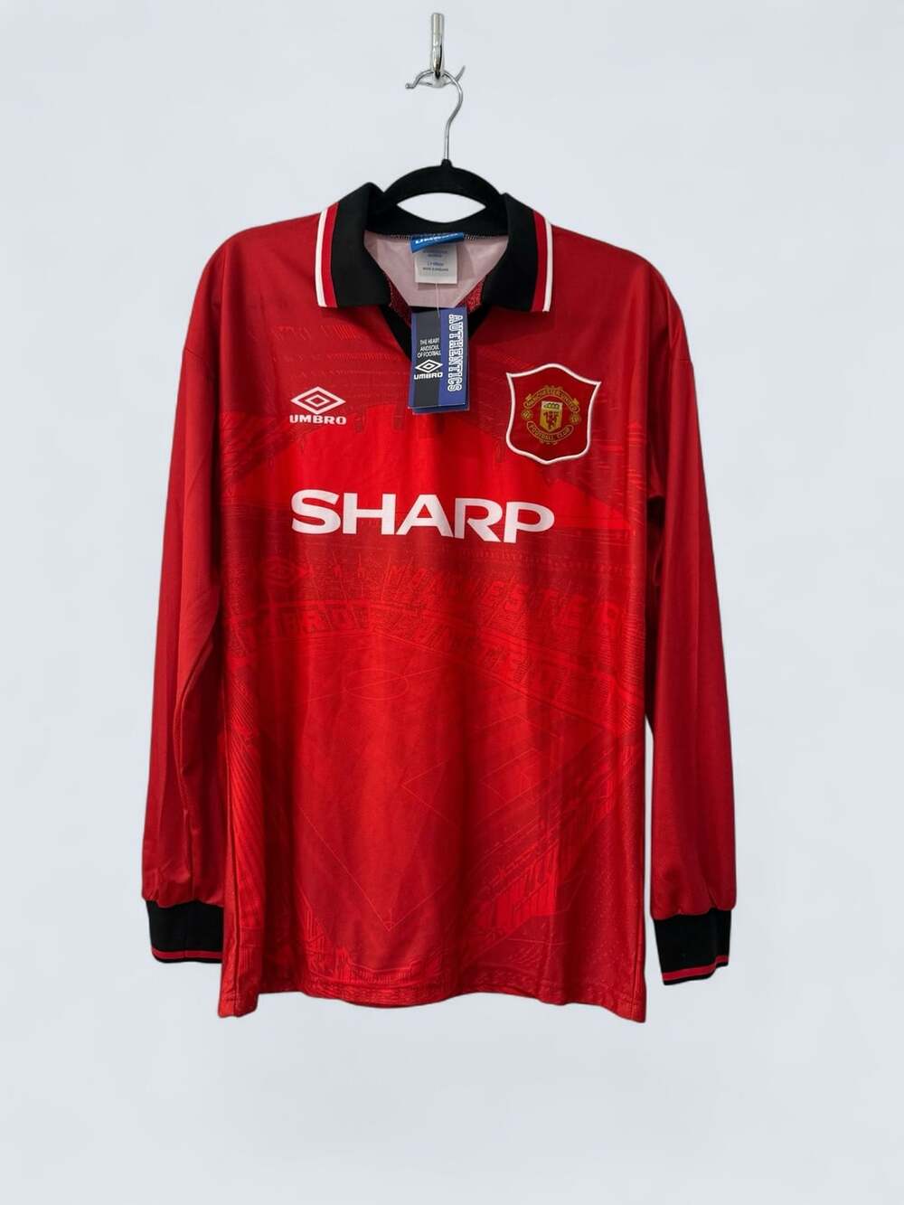 NEW RARE Umbro Manchester United 1994-96 Cantona 7 Size L L/S Jersey